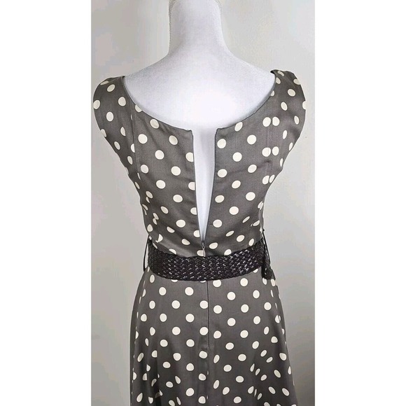 Rockabilly ~Woman Size M~ Brown/Gray/Beige Polka Dot Dress Cotton Made in ITALY - Picture 10 of 10